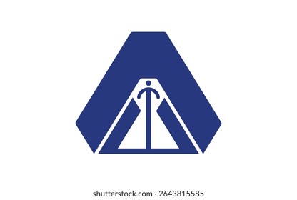El logotipo de la letra A y la flecha en el interior, la flecha hacia arriba, el logotipo de la letra A
