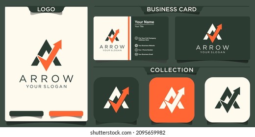 Letter A logo with Arrow Logo Template Illustration Design