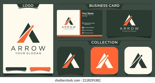 Letter A logo with Arrow Logo Template Illustration Design