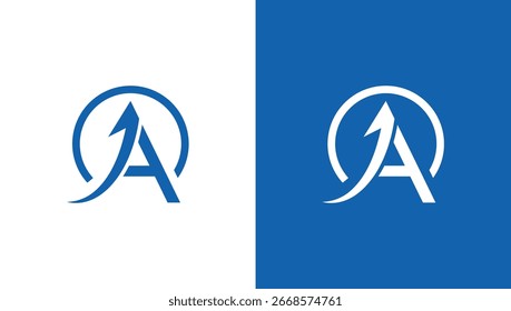 The letter A logo and the arrow the arrow upwards
