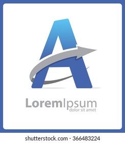 Letter A Logo with arrow,Vector design
