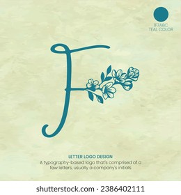 Letter Logo Art with Leaf and Flowers Symbol for Social Media.
