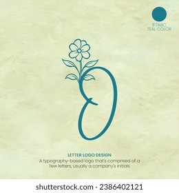 Letter Logo Art with Leaf and Flowers Symbol for Social Media.