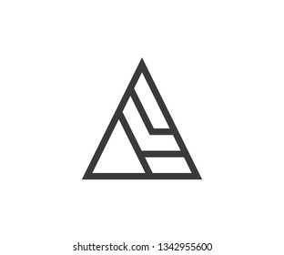 Letter A Logo Art Line Triangle Abstract