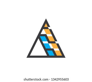 Letter A Logo Art Line Triangle Abstract