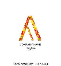 letter A logo of autumn