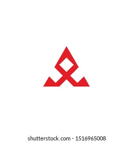 the letter logo AX with a triangle shape