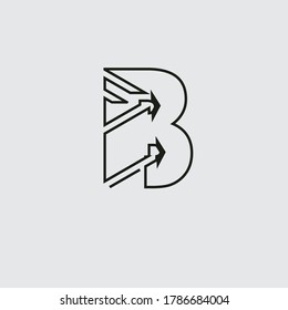 la letra logo b con la flecha