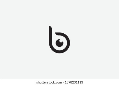 Letter logo B. Initial Icon B, and eye camera vector lens illustration