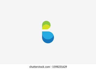 Letter logo B. Initial Icon B, and clover vector, abstract nature illustration symbol