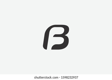 Letter logo B. Initial Icon B, and Negative space symbol F. Black and white vector