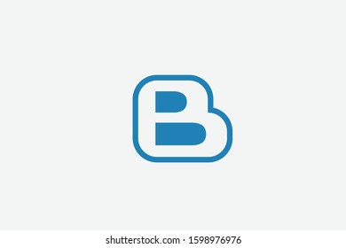 Letter logo B. Initial Icon B, and abstract blog room vector, playful square illustration.