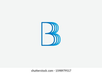 Letter logo B. Initial Icon B, and linear layer vector, gradient layered illustration.