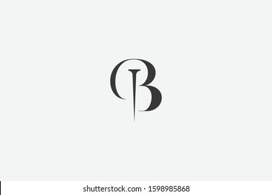 Letter logo B. Initial Icon B, nail vector, flatten nail logo inspiration