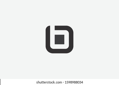 Letter logo B. Initial Icon B, and blunt square vector, negative space square illustration.