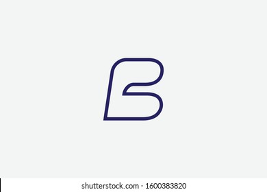 Letter logo B. Initial Icon B, and the plane vector, line art illustration