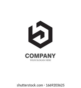 the letter logo B. with the shape of a hexagon.template modern.isolated white. business logos, for companies and graphic design. illustration vector
