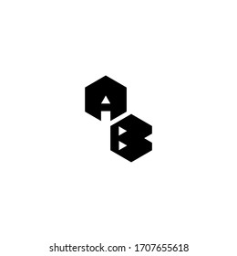 logotipo de letra B y fondo blanco hexagonal
