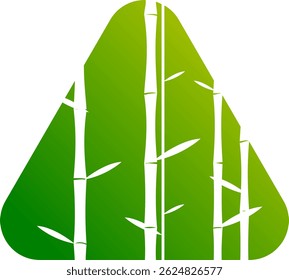 letter A logo with bamboo tree inside. This logo is suitable for use in bamboo business