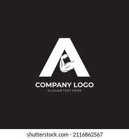 Letter A Logo With barbell. Fitness Gym logo. Love fitness logo template. fitness vector logo design for gym and fitness vector.