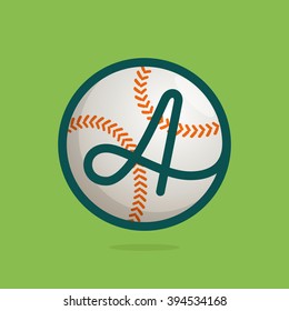 A letter logo with baseball ball. Font style, vector design template elements for your sport team or corporate identity.