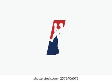 letter I logo with baseball player silhouette. It is good for team logo, club, sticker, etc.