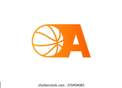 A letter logo, basketball ball logo design.
