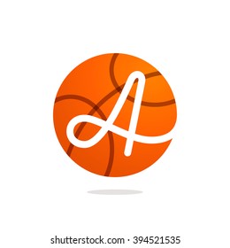 A letter logo with basketball ball. Font style, vector design template elements for your sport team or corporate identity.
