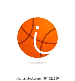 I letter logo with basketball ball. Font style, vector design template elements for your sport team or corporate identity.