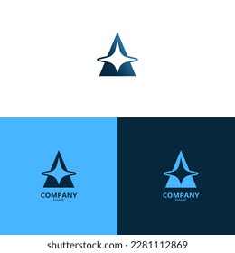 A Letter Logo with beautiful light blue and dark blue gradient color, which is simple and elegant. suitable for strengthening your business identity