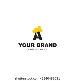 letter A logo and beer