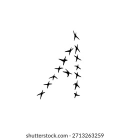 a letter logo with bird