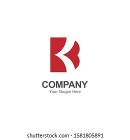 the letter logo bk or kb with abstract motifs b red and k white, combined into one symbol or logo that is unique, simple, elegant. for modern company logos. vector illustration

