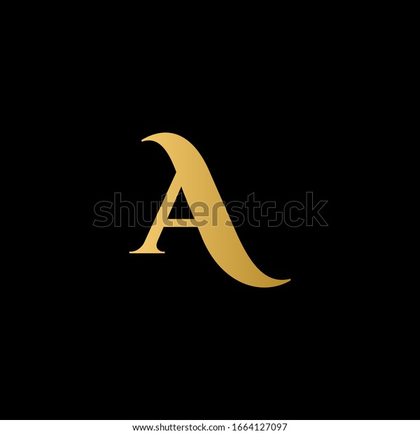 Letter Logo Black Background Gold Letter Stock Vector (Royalty Free