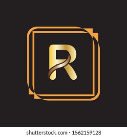 Letter Logo with Black Background and gradient.