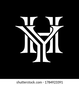 logotipo de la letra con fondo negro.El bonito logotipo de la letra blanca.