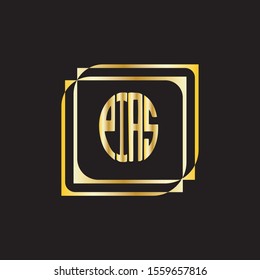 Letter Logo with Black Background and rectangle shape design.  