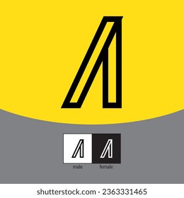 Logo De Una Carta. Color negro. - Vector