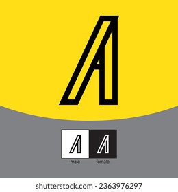 Ein Logo für den Buchstaben. Schwarze Farbe. - Vektorgrafik