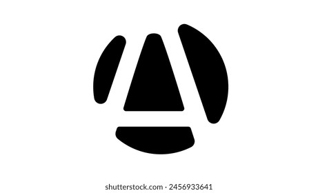 Letter A Logo, black isolated silhouette
