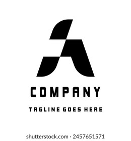 Letter A logo with black solid color. 