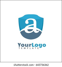 a letter logo. Blue shield for Hotel, Reatil, Law, Finance, investment, Sport Club or any Luxury image Business