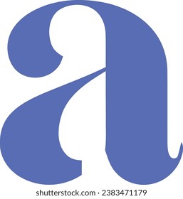 the letter A logo in blue is suitable for any logo and product brand.