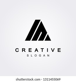 A letter logo with bold shapes and luxury icon. Initial logo concept vector.