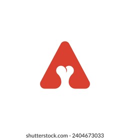 Letter A logo with a bone icon in the center, can be used for pet shop logos 