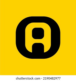 Letter A logo in a box. Suitable for company logos engaged in technology.