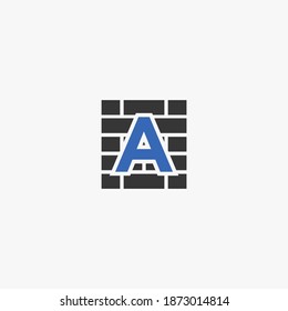 Una carta Logo, diseño del logo de la pared de ladrillo