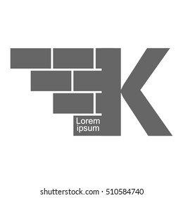 A  letter Logo, brick wall logo design with place for your data.  Vector image. 
