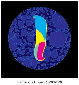 Letter i logo in bubble frame. Colorful vector design for banner, presentation, web page, app icon, card, labels, posters, and publication