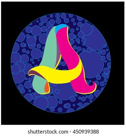 Letter A logo in bubble frame. Colorful vector design for banner, presentation, web page, app icon, card, labels, posters, and publication